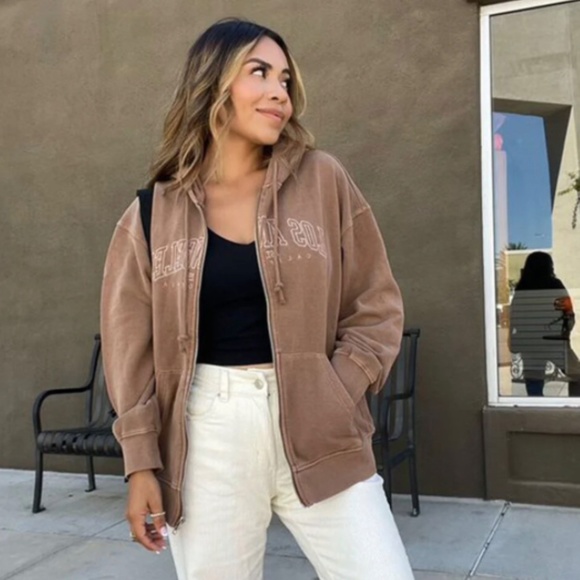 Blue Washed Los Angeles Zip Up - Picture 4 of 4